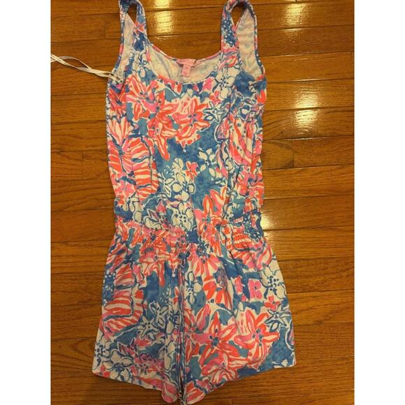 Lilly Pulitzer Tala Romper in Pop Pop Bay Blue Size XS (DR100 - Picture 1 of 4
